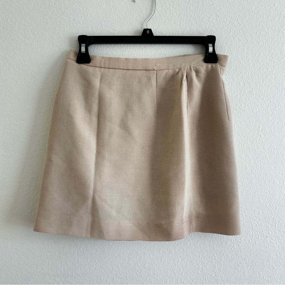 Tan Fitted Mini Skirt
